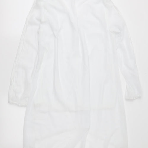 Preworn Womens White  Chiffon Basic Blouse Size XL
