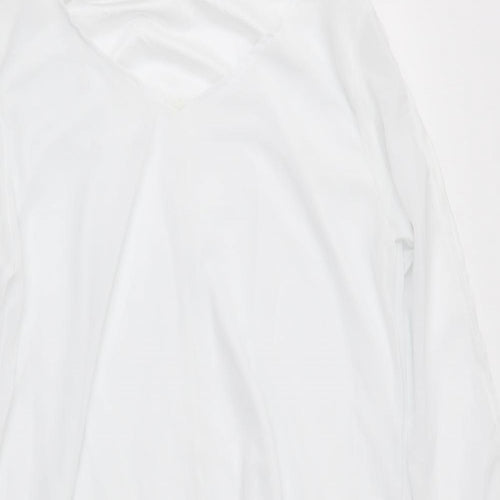 Preworn Womens White  Chiffon Basic Blouse Size XL