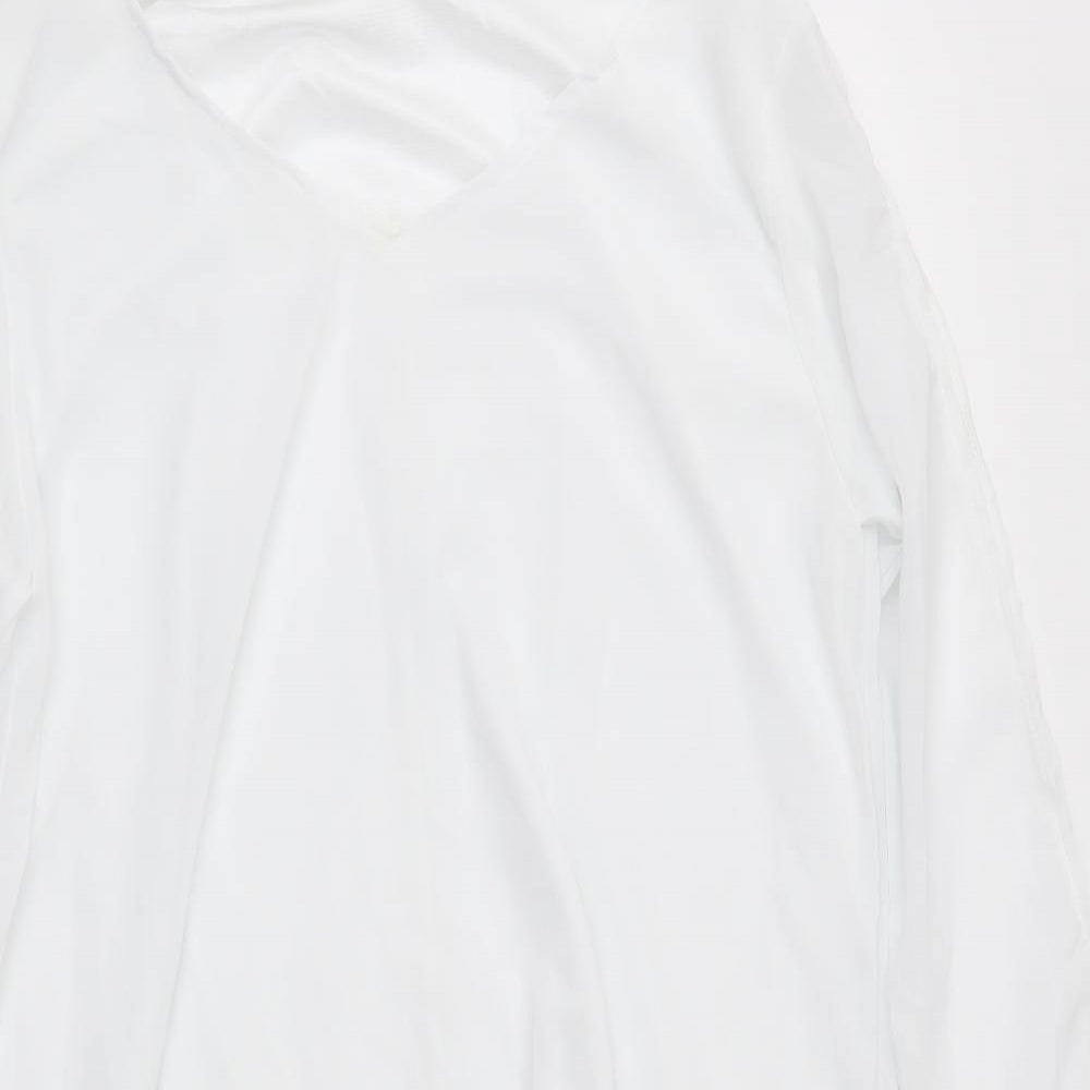 Preworn Womens White  Chiffon Basic Blouse Size XL