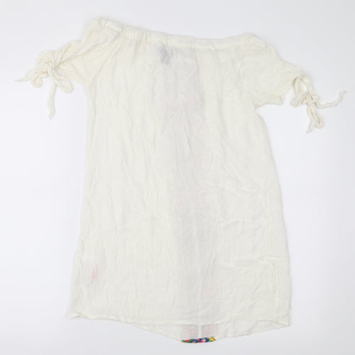Atmosphere Womens Ivory Geometric  Basic Blouse Size S