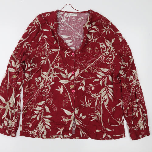 Oysho Womens Red Floral  Basic Blouse Size S