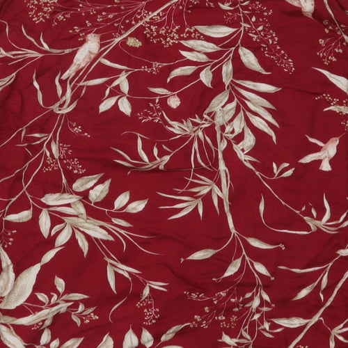 Oysho Womens Red Floral  Basic Blouse Size S