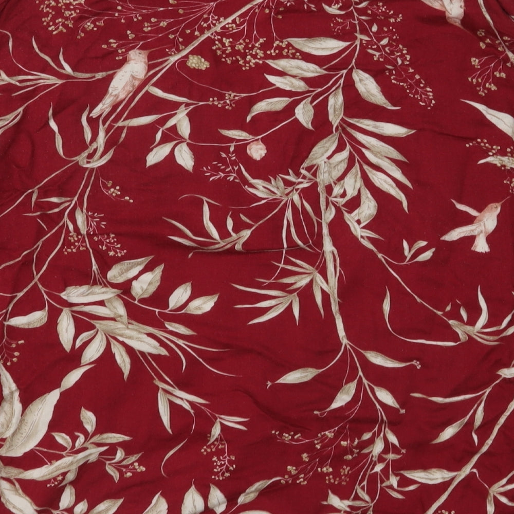 Oysho Womens Red Floral  Basic Blouse Size S
