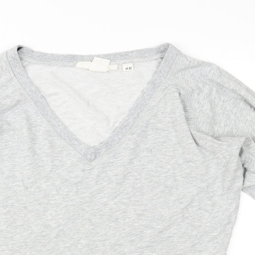 H&M Womens Grey  Jersey Pullover Sweatshirt Size XS