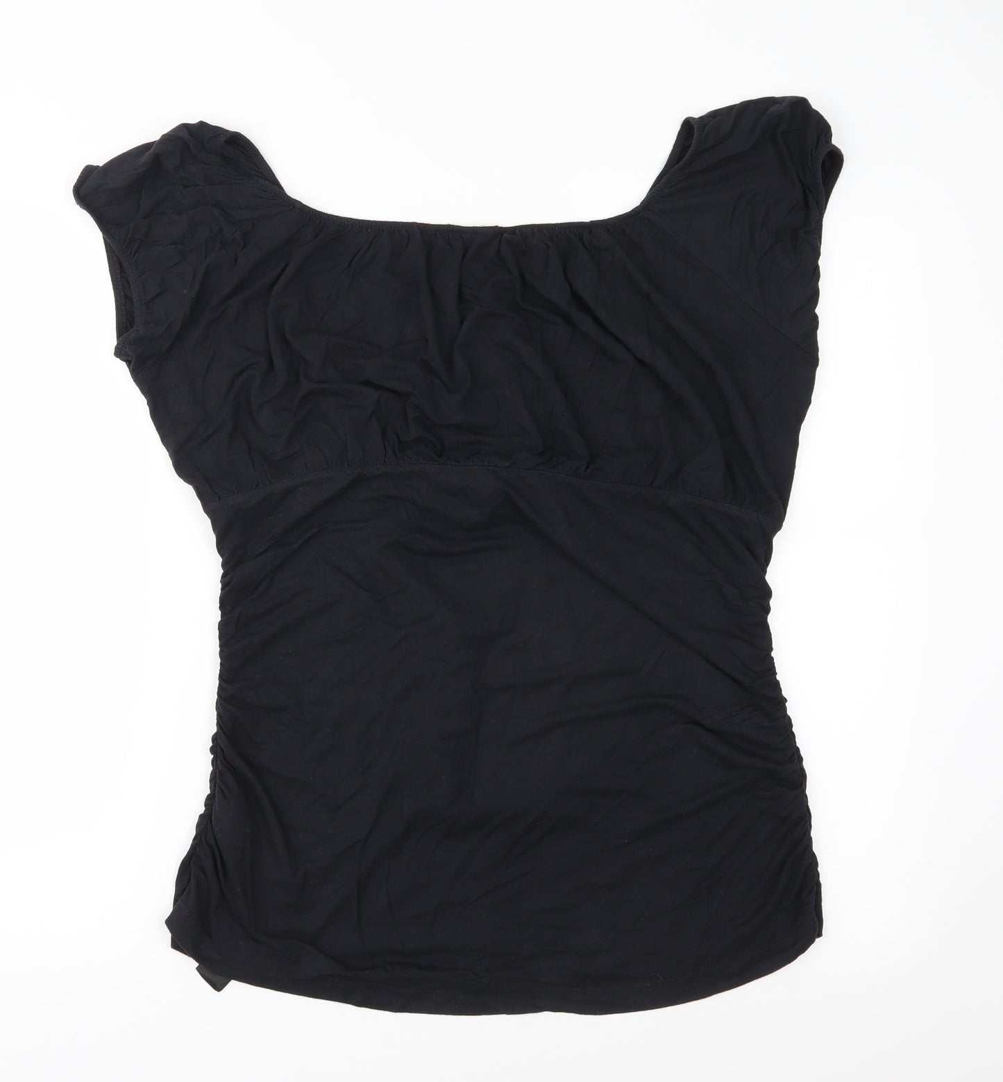 Preworn Womens Black  Jersey Basic Blouse Size 18