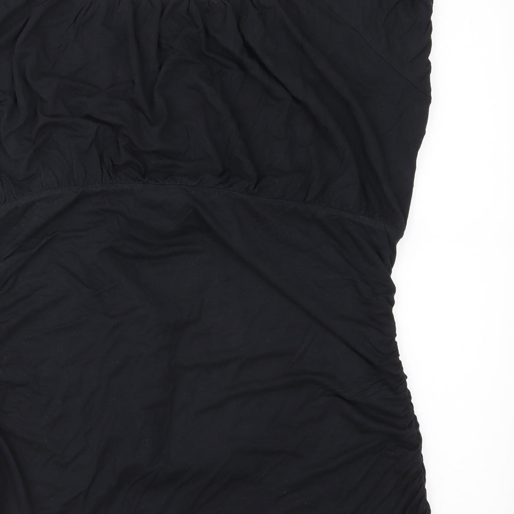 Preworn Womens Black  Jersey Basic Blouse Size 18