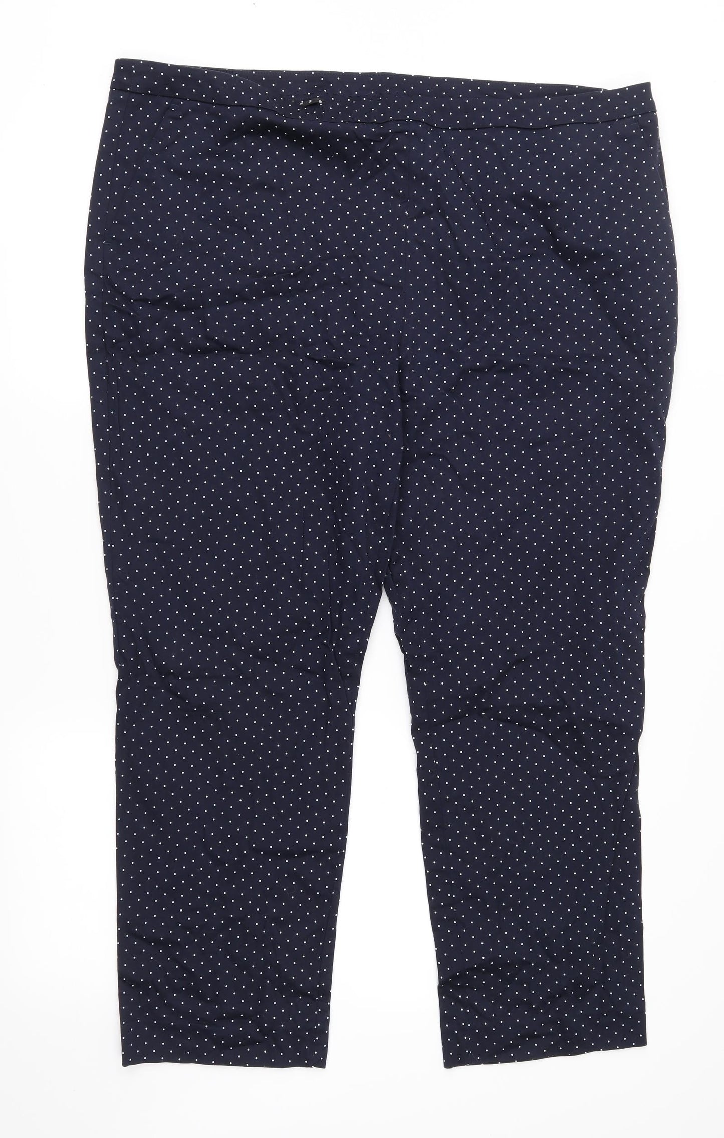 TU Womens Blue Polka Dot  Capri Trousers Size 22 L27 in