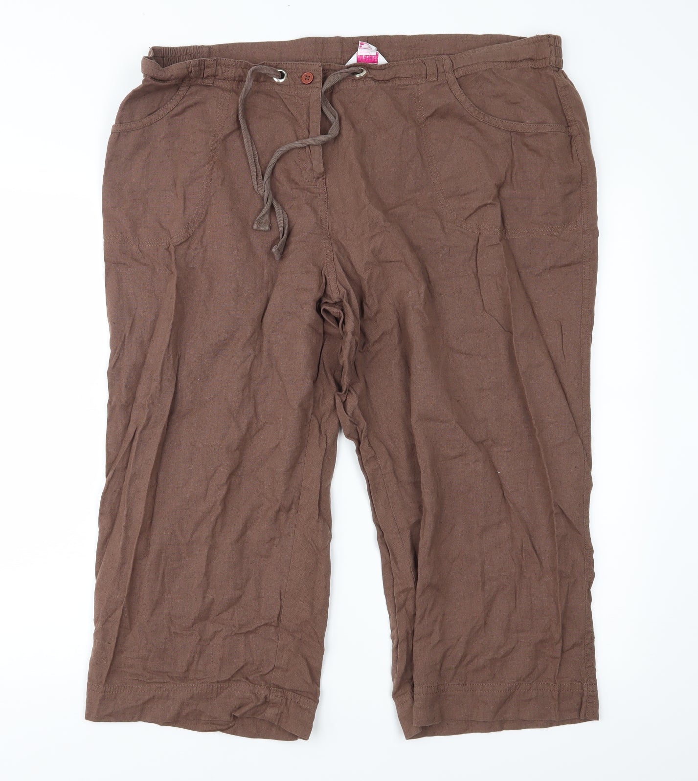 Glamorosa Womens Brown   Cropped Trousers Size 22 L21 in