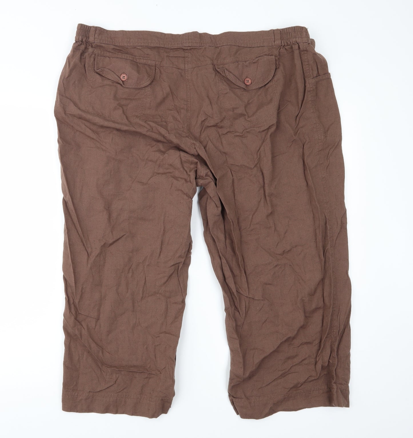 Glamorosa Womens Brown   Cropped Trousers Size 22 L21 in