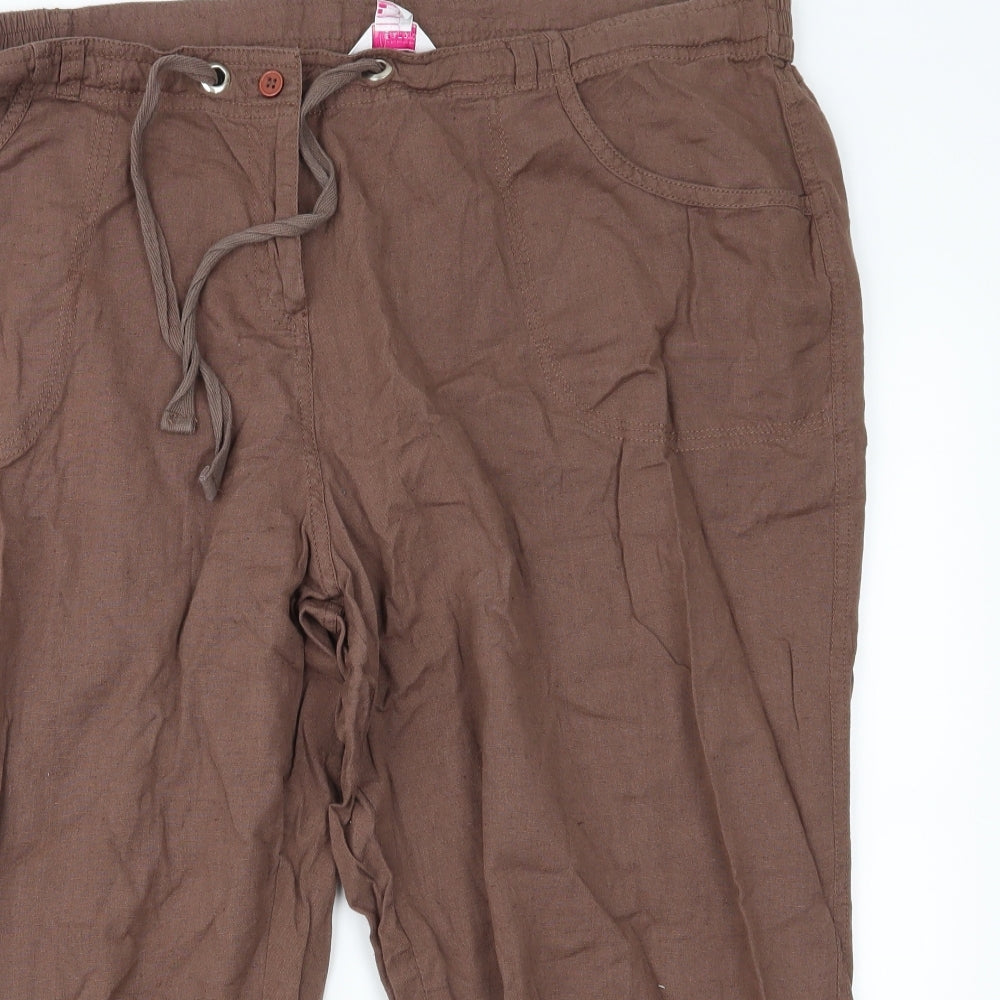 Glamorosa Womens Brown   Cropped Trousers Size 22 L21 in