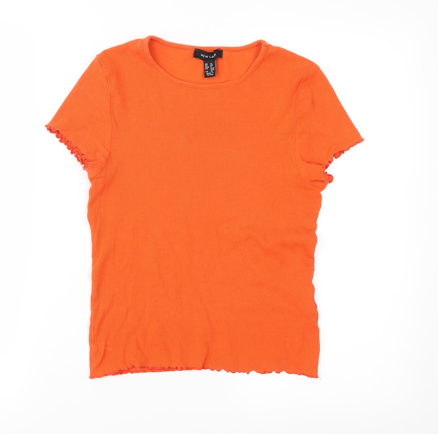 New Look Womens Orange  Jersey Basic T-Shirt Size 12
