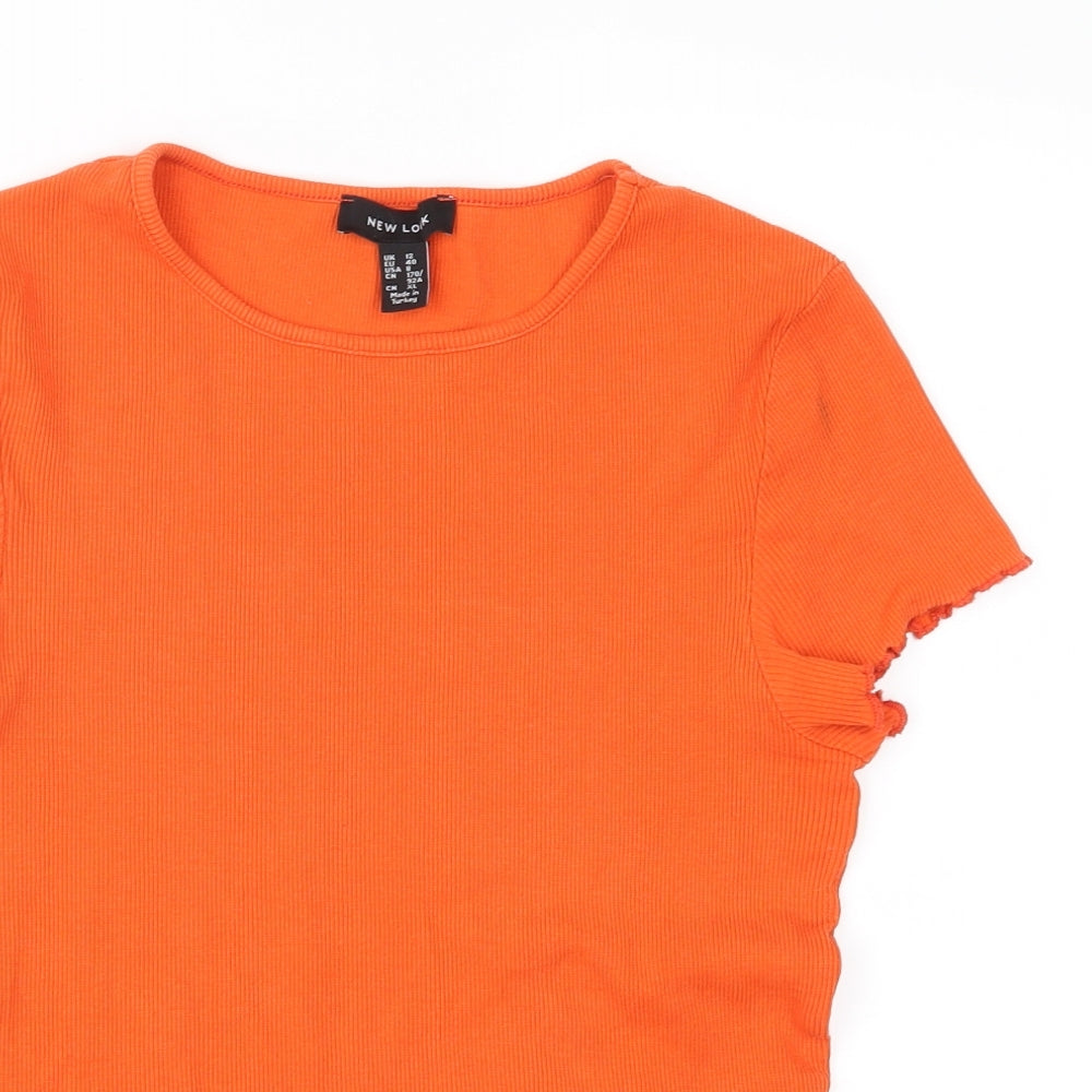 New Look Womens Orange  Jersey Basic T-Shirt Size 12