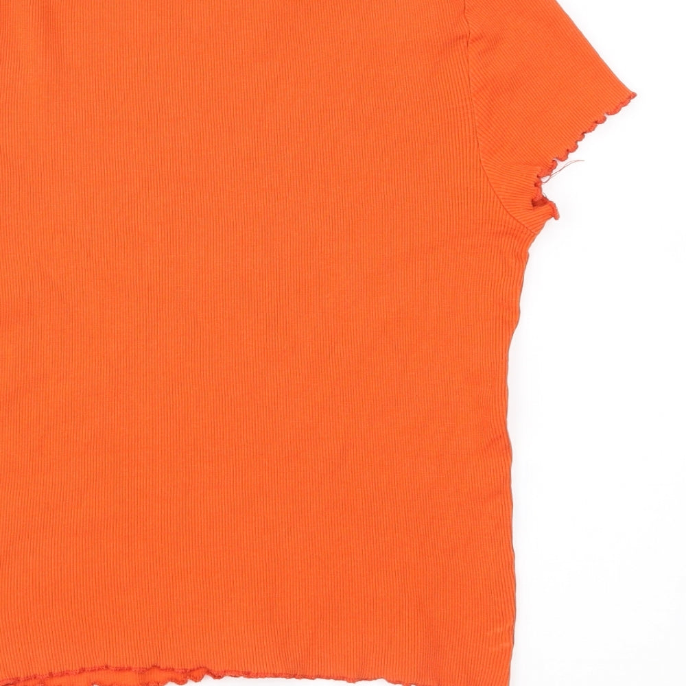 New Look Womens Orange  Jersey Basic T-Shirt Size 12