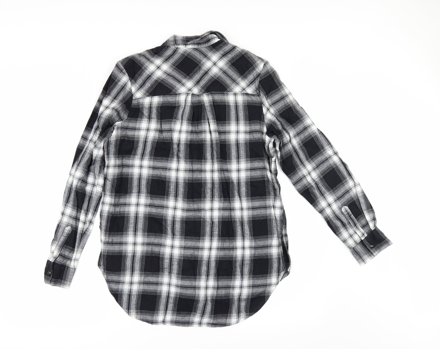 New Look Womens Black Check  Tunic Button-Up Size 12