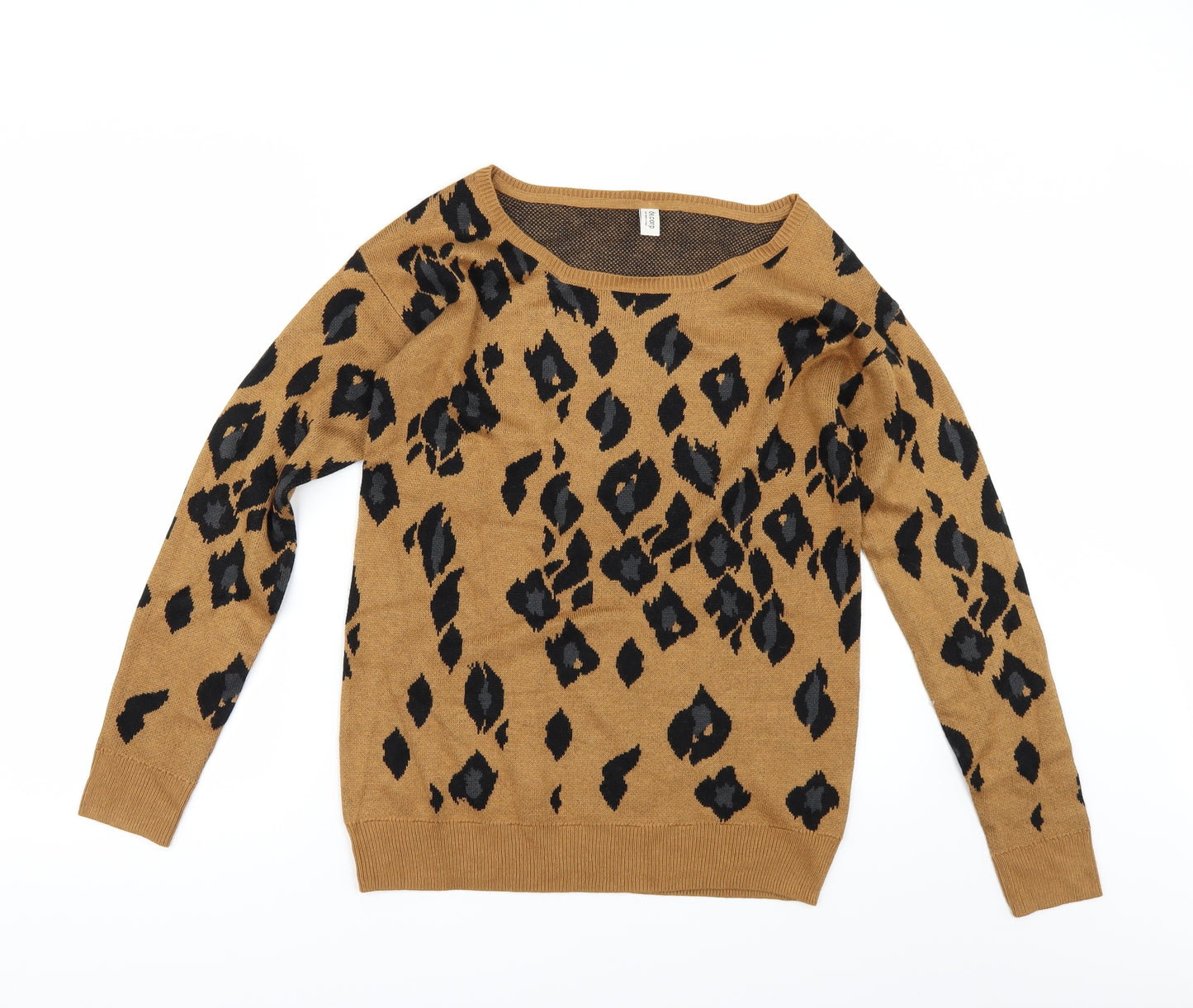 de.crop Womens Brown Geometric  Pullover Jumper Size S
