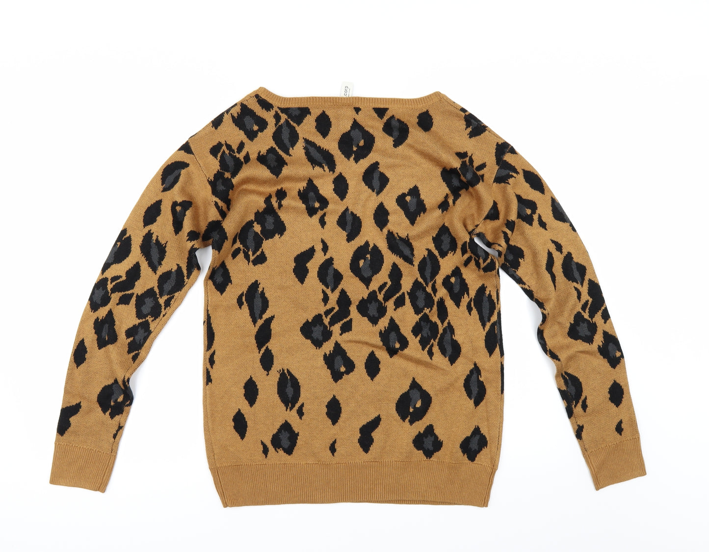 de.crop Womens Brown Geometric  Pullover Jumper Size S