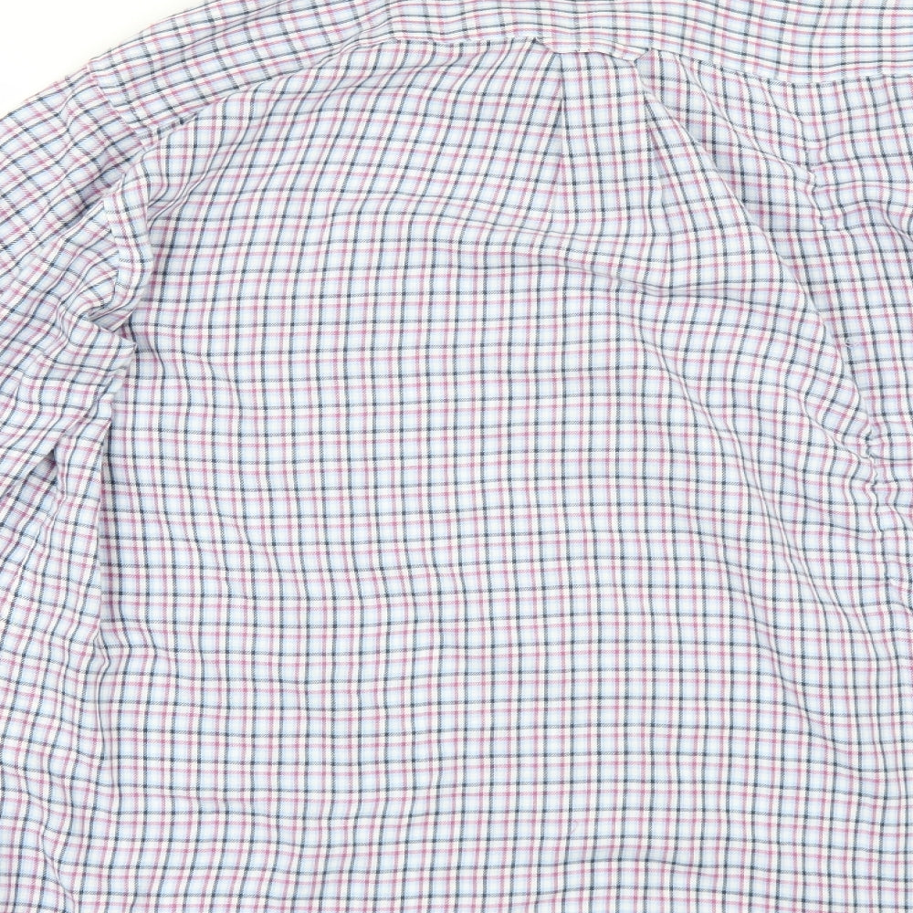 EWM Mens Blue Check   Button-Up Size L