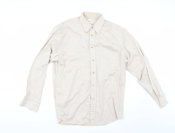 Burtons Mens Beige    Button-Up Size 16