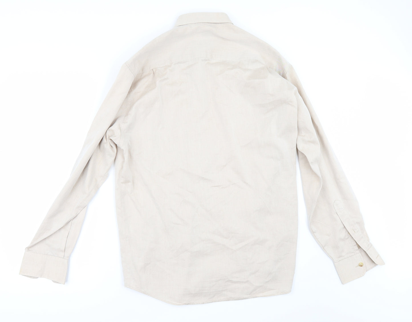 Burtons Mens Beige    Button-Up Size 16