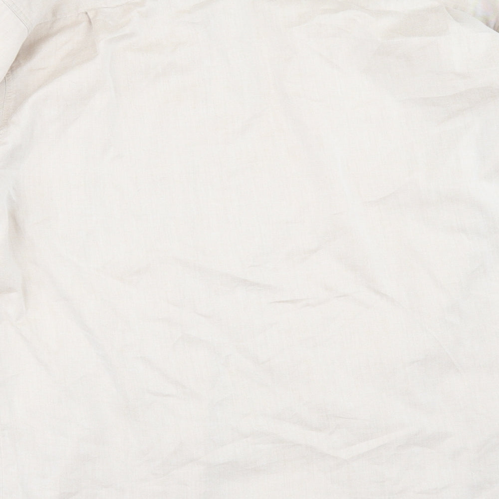 Burtons Mens Beige    Button-Up Size 16