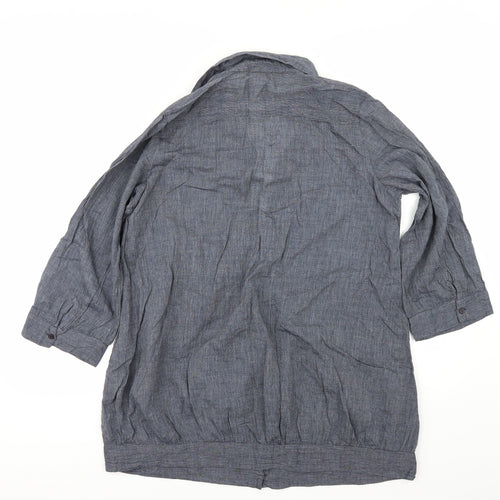 Evie Womens Blue   Tunic Button-Up Size 20