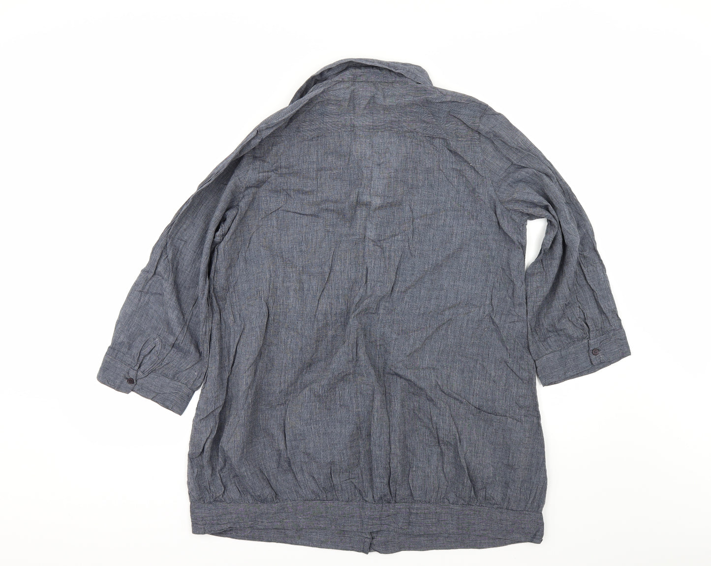 Evie Womens Blue   Tunic Button-Up Size 20