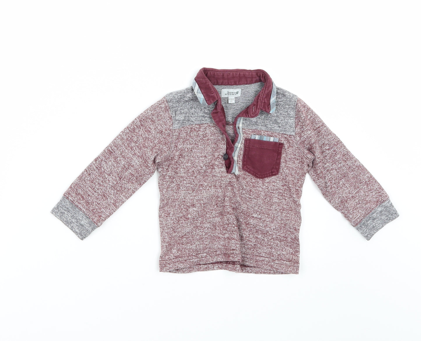 bows & arrows Boys Red   Basic Polo Size 12-18 Months