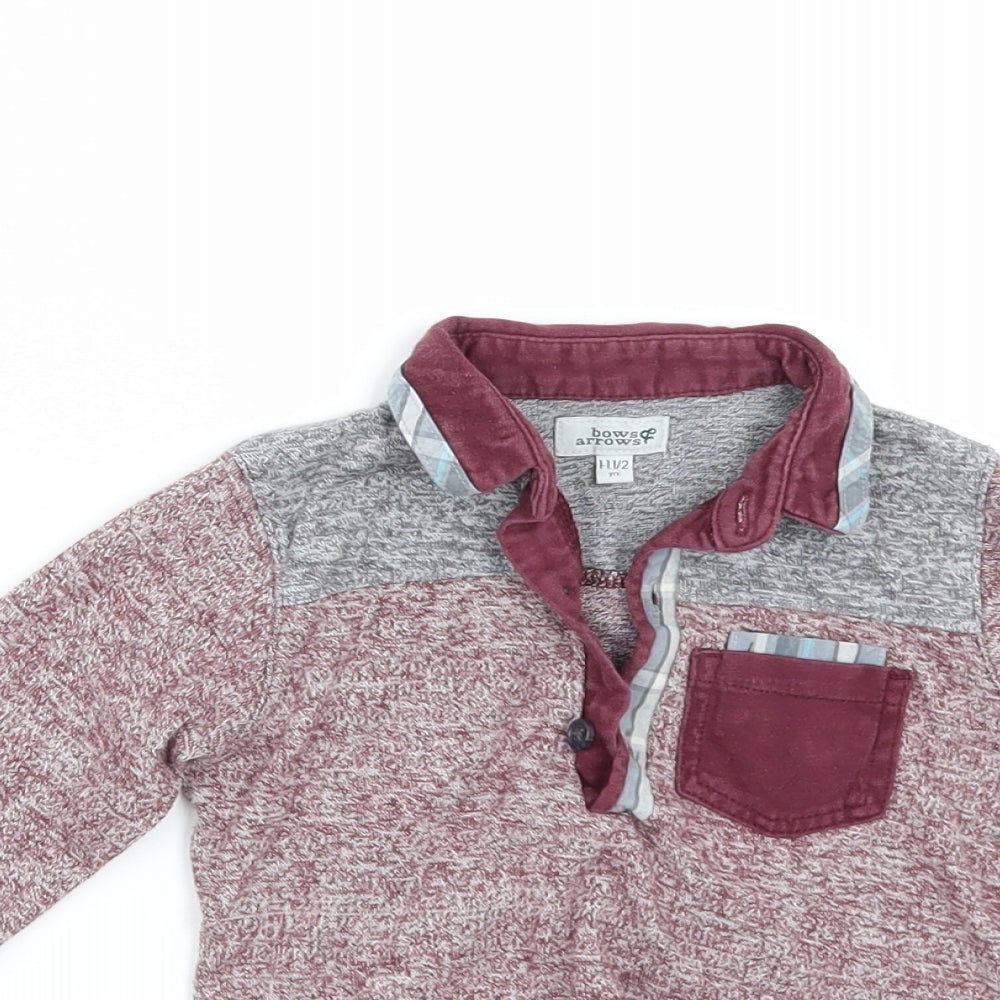 bows & arrows Boys Red   Basic Polo Size 12-18 Months