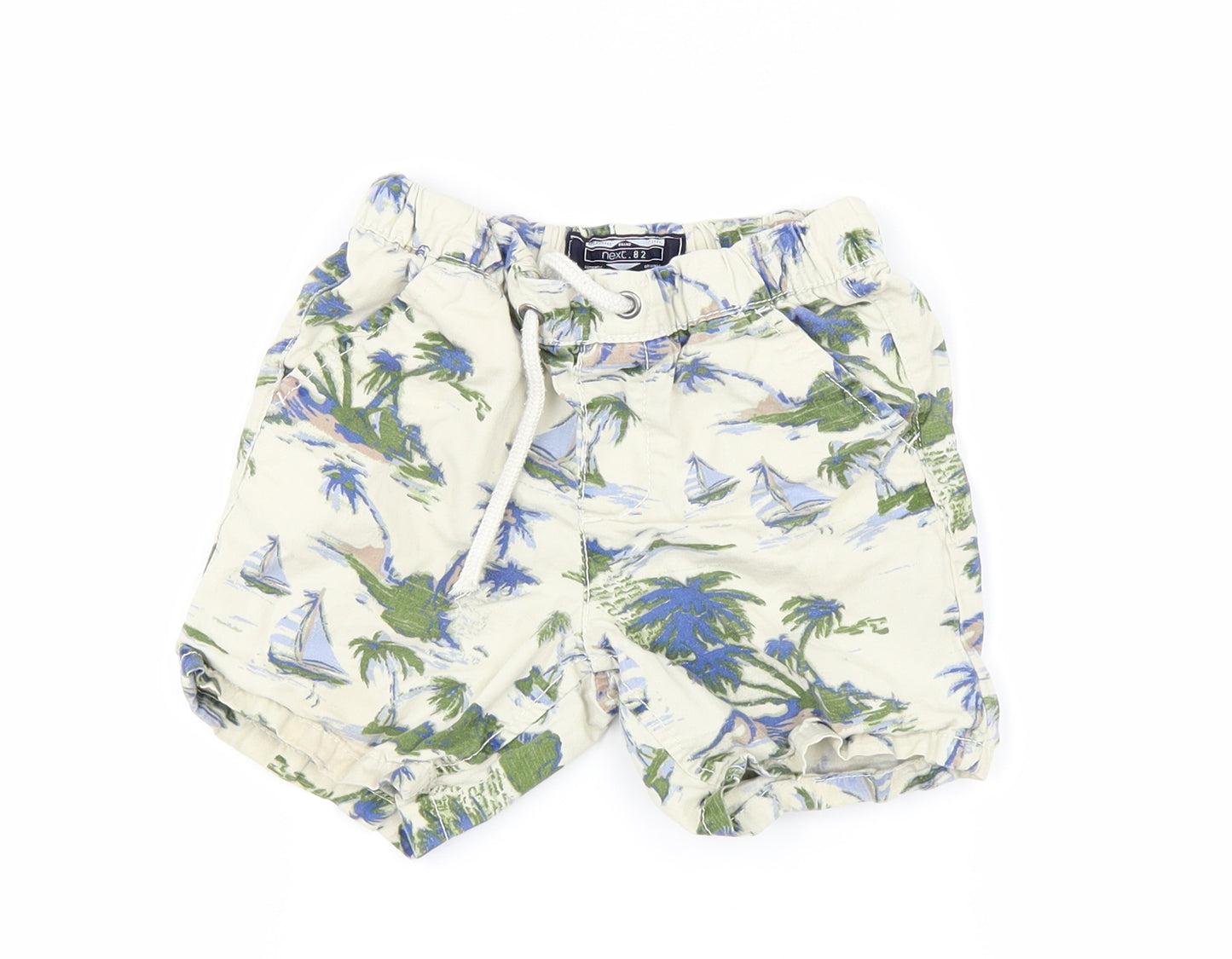 NEXT Boys Beige Geometric   Shorts Size 2-3 Years