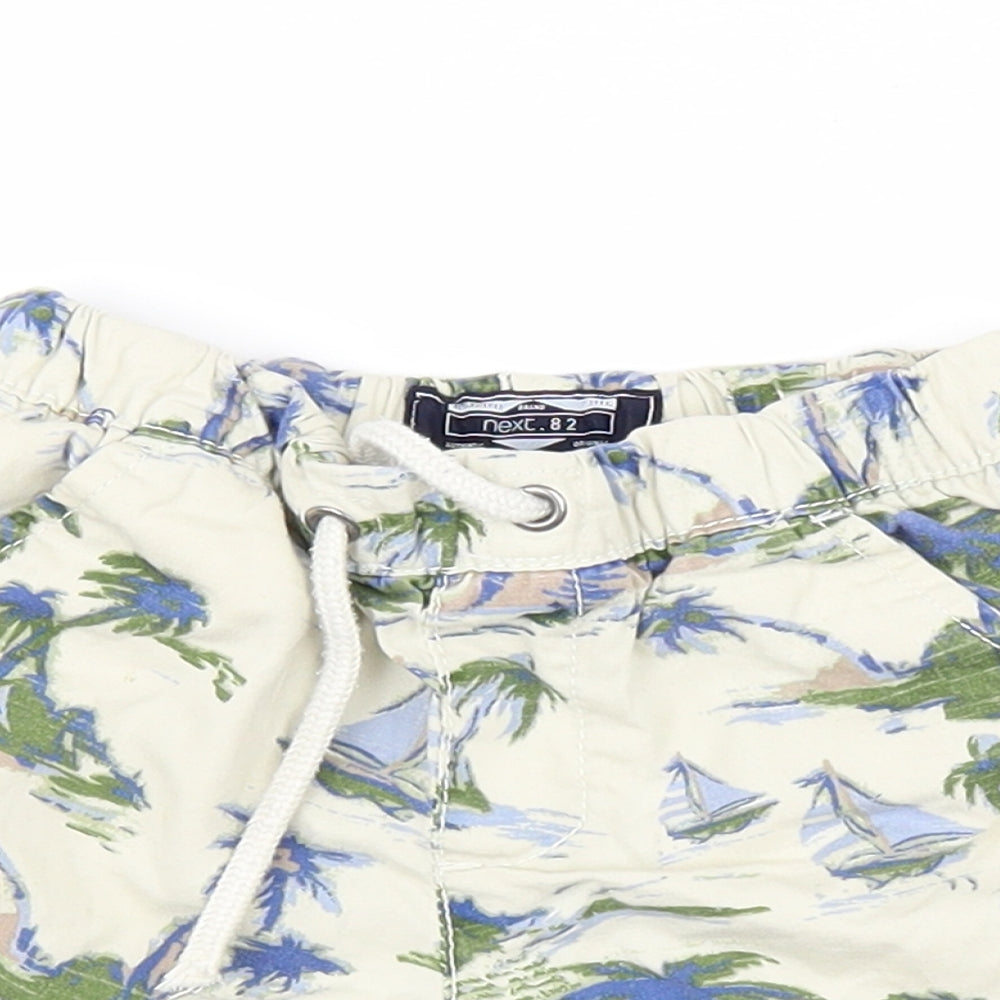 NEXT Boys Beige Geometric   Shorts Size 2-3 Years