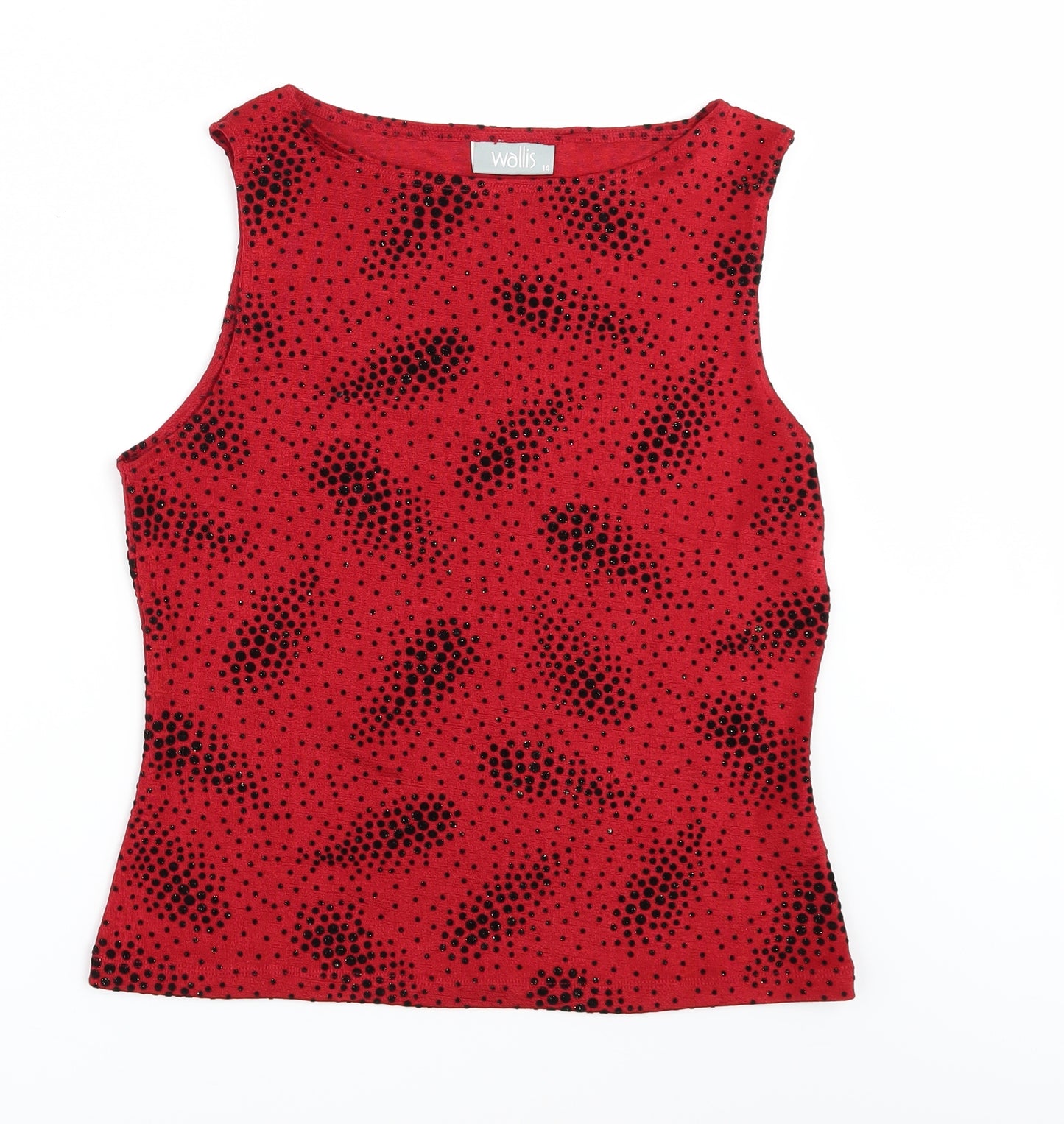 Wallis Womens Red Polka Dot  Basic T-Shirt Size 14