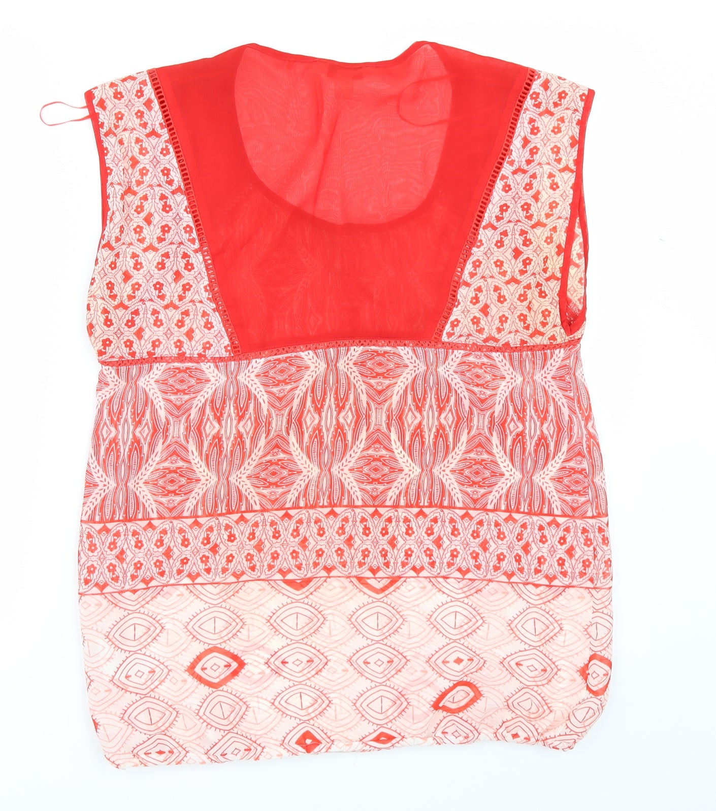 Esprit Womens Red Geometric  Tunic Blouse Size 12