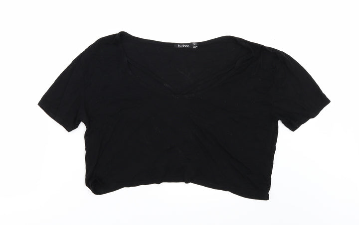 Boohoo Womens Black Basic T-Shirt Size 8