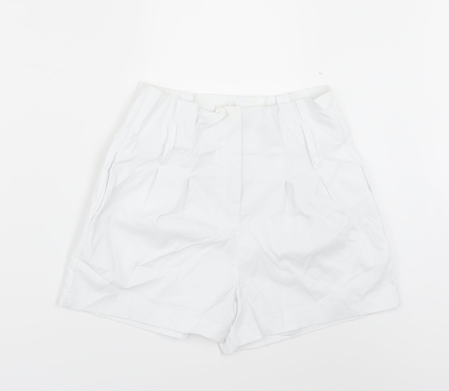 Boohoo Womens White   Paperbag Shorts Size M