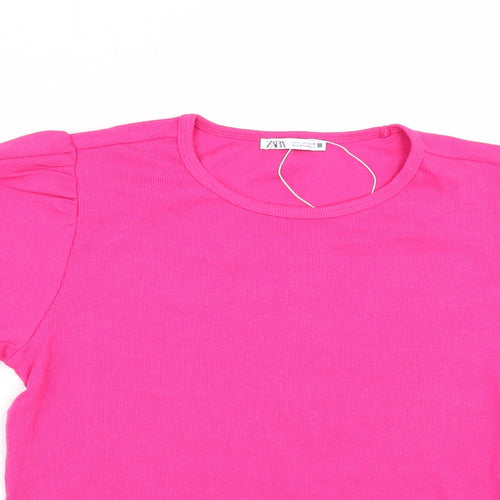 Zara Womens Pink   Basic T-Shirt Size L