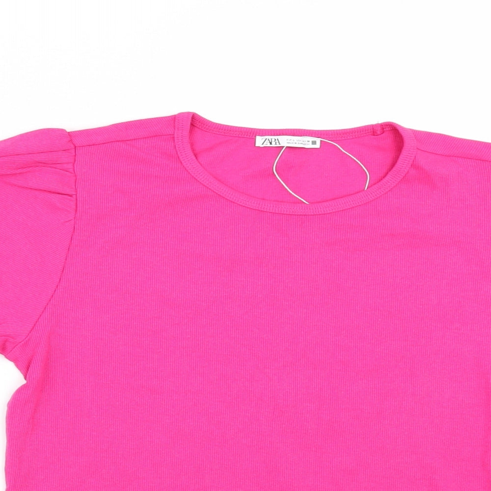 Zara Womens Pink   Basic T-Shirt Size L