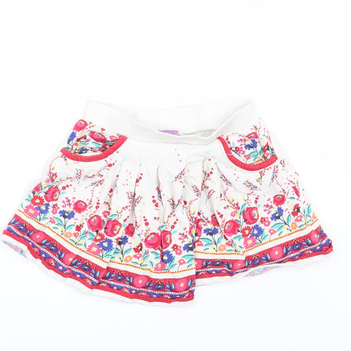F&F Girls White Floral  Mini Skirt Size 2-3 Years