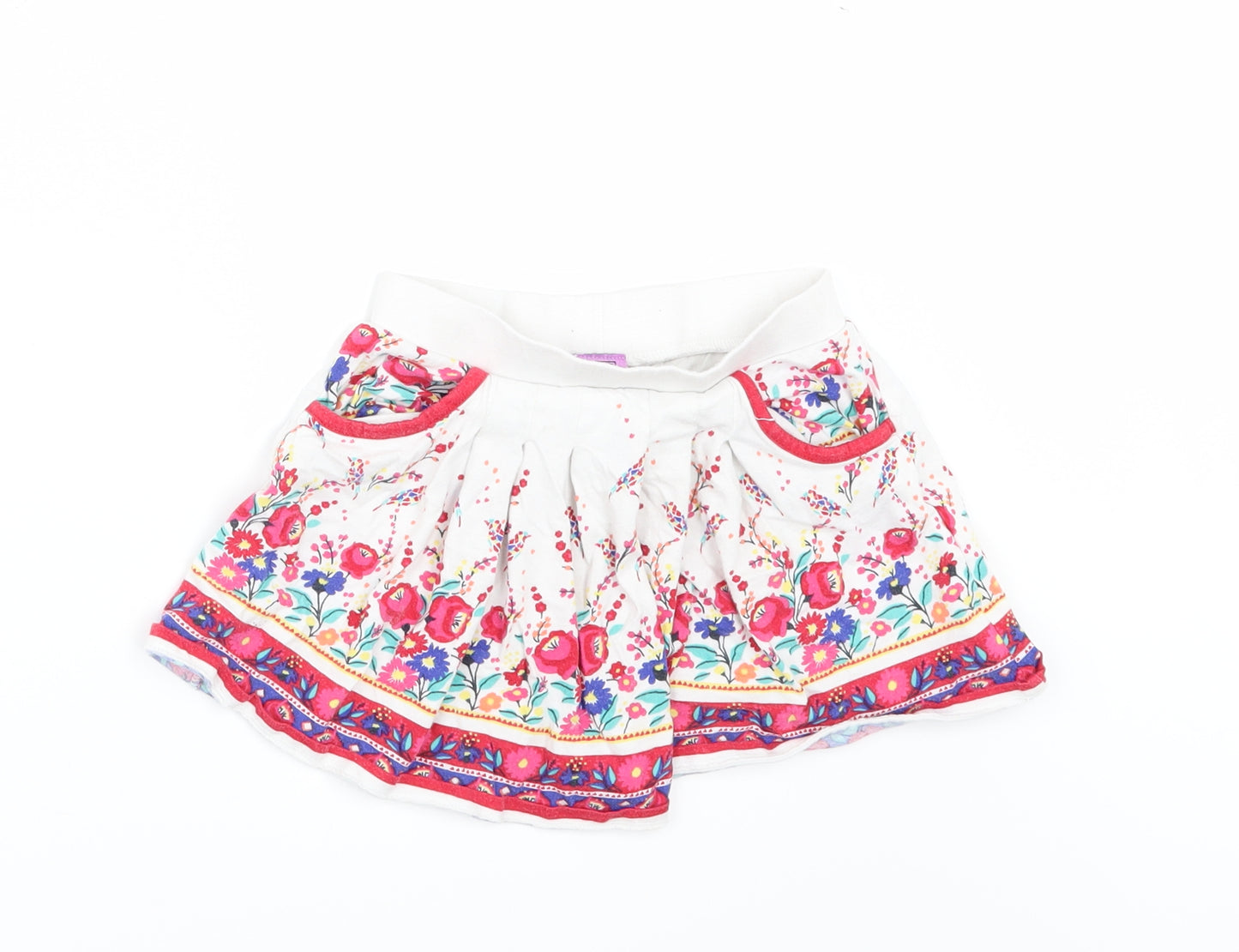 F&F Girls White Floral  Mini Skirt Size 2-3 Years