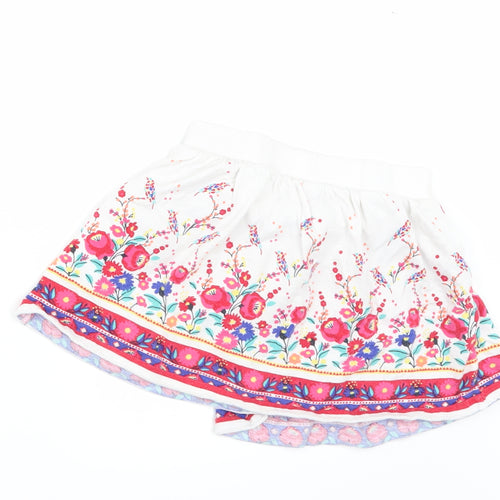 F&F Girls White Floral  Mini Skirt Size 2-3 Years