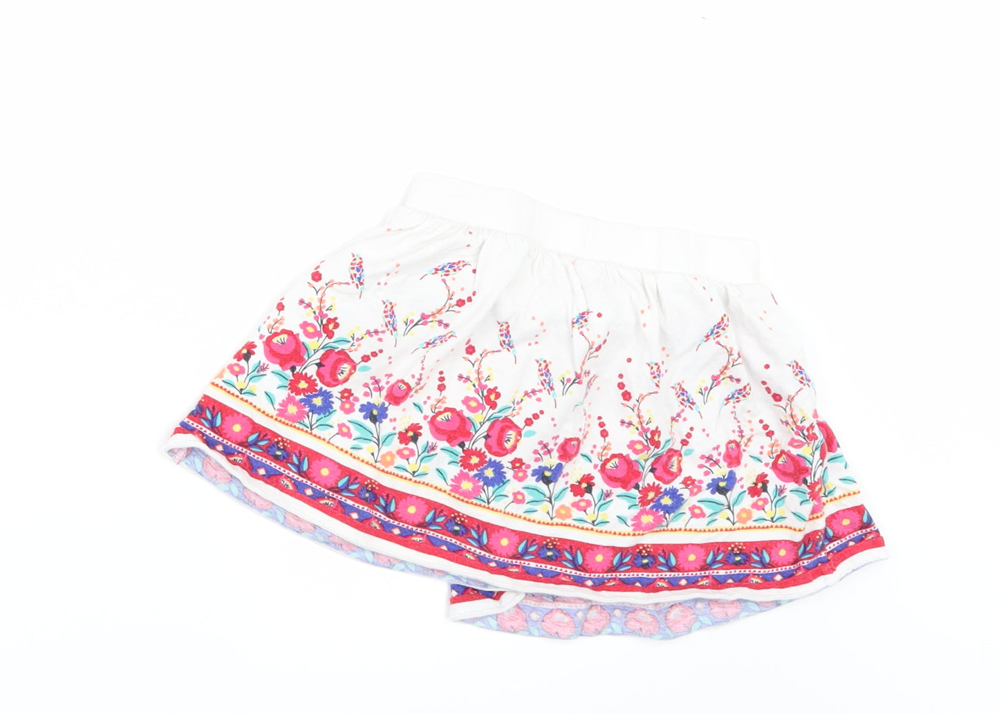 F&F Girls White Floral  Mini Skirt Size 2-3 Years
