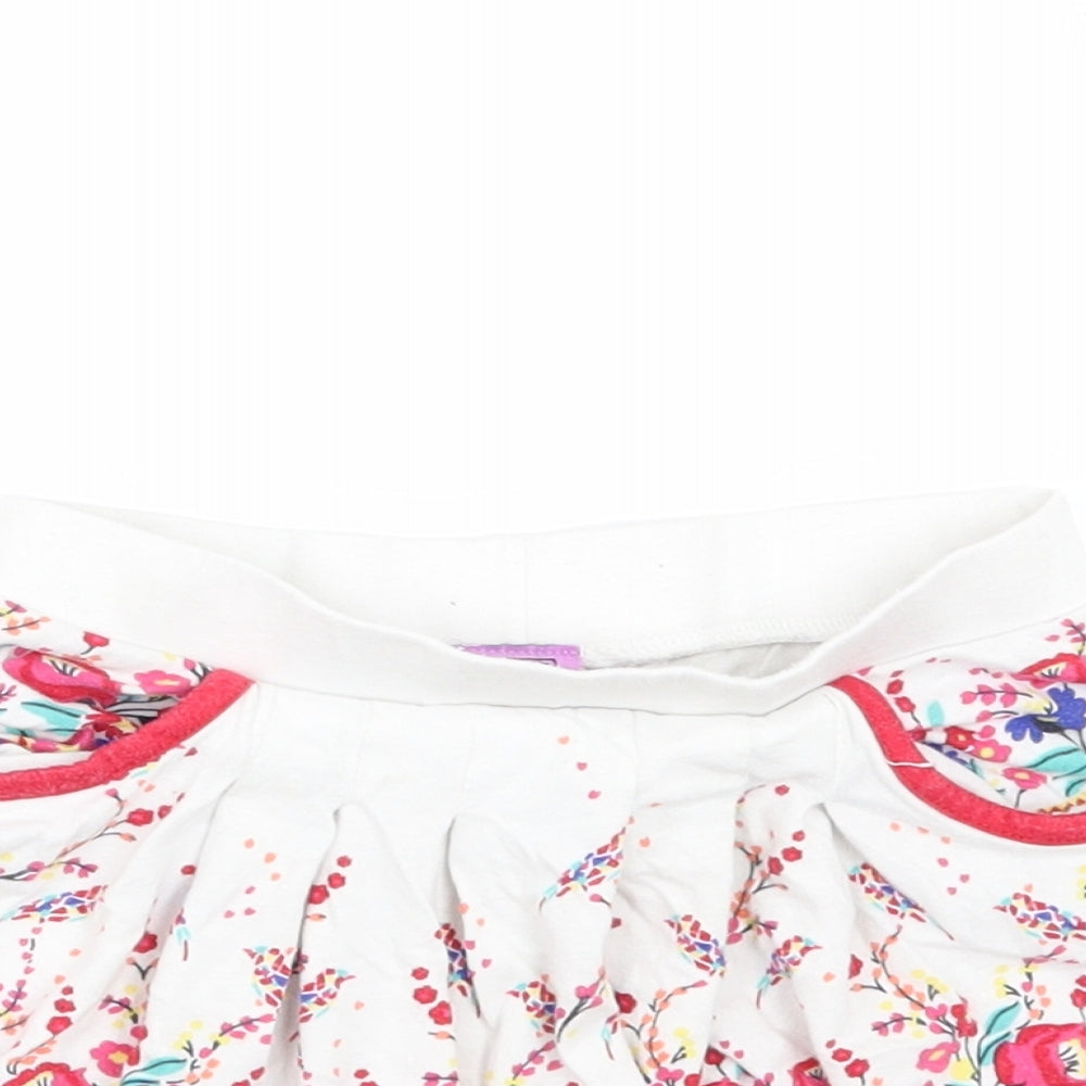 F&F Girls White Floral  Mini Skirt Size 2-3 Years