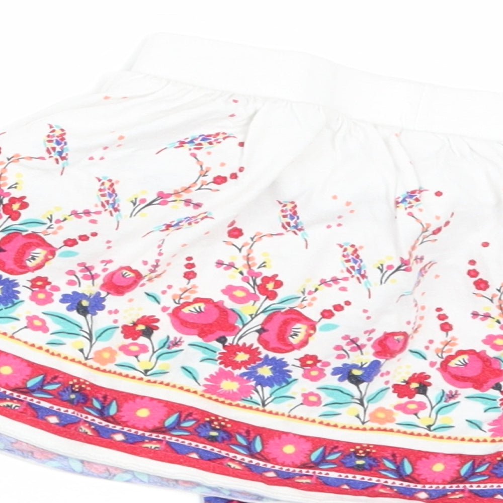 F&F Girls White Floral  Mini Skirt Size 2-3 Years