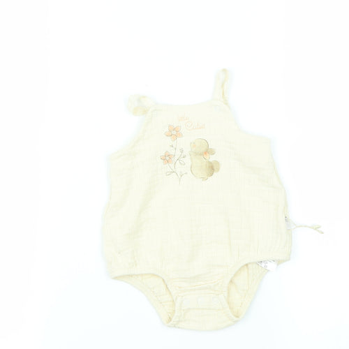 Preworn Girls Beige   Babygrow One-Piece Size 6-9 Months