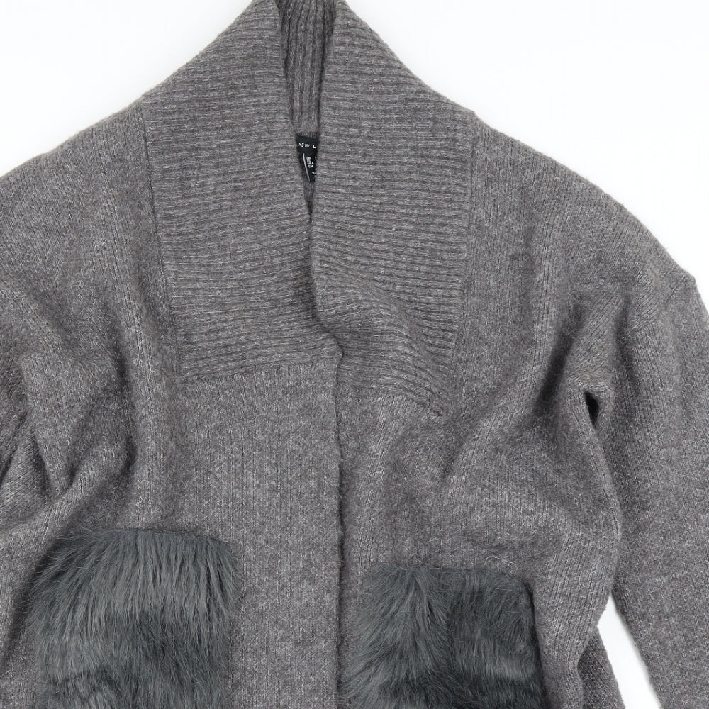 New Look Womens Grey   Cardigan Jumper Size L
