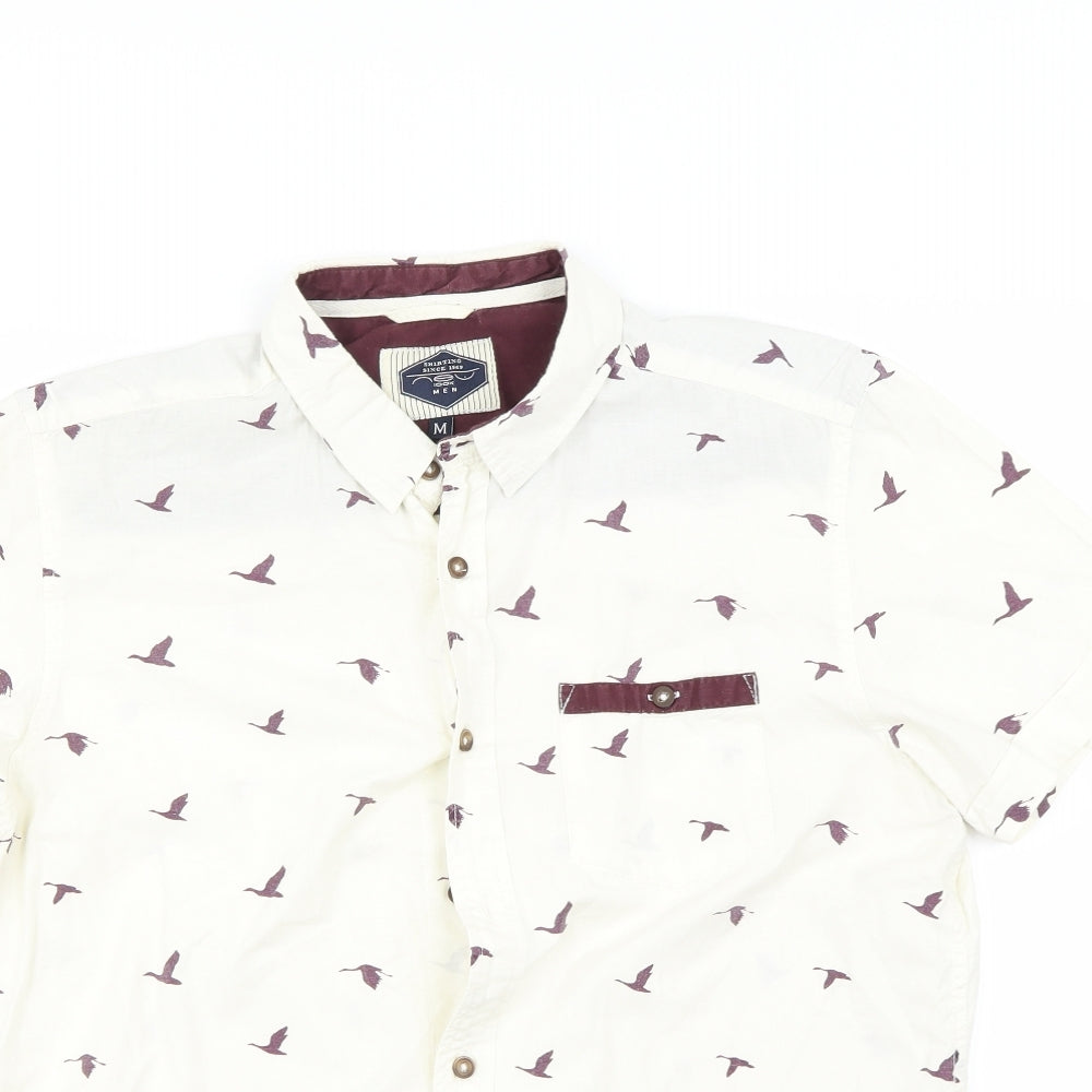 New Look Mens Ivory    Button-Up Size M