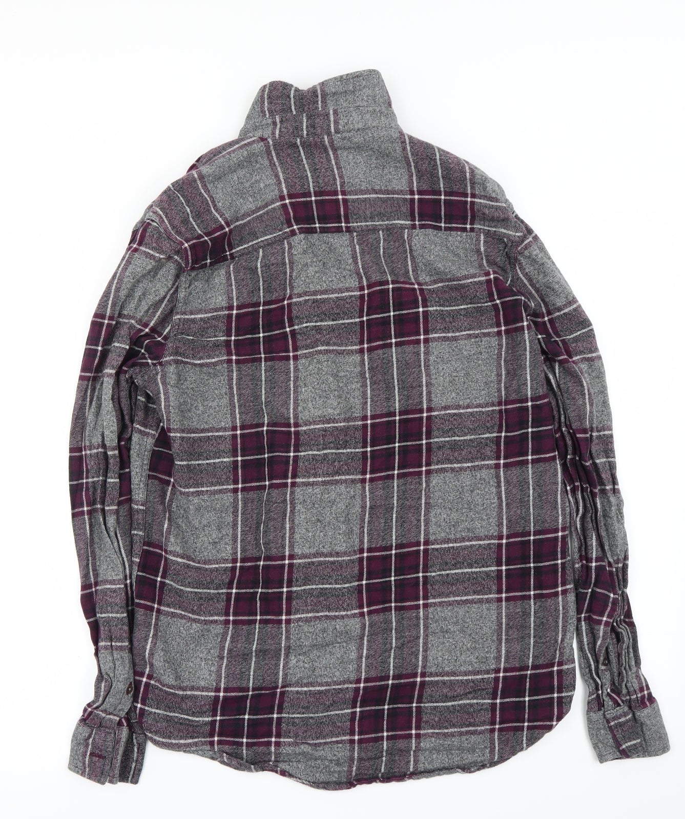Topman Womens Grey Check  Basic Button-Up Size M
