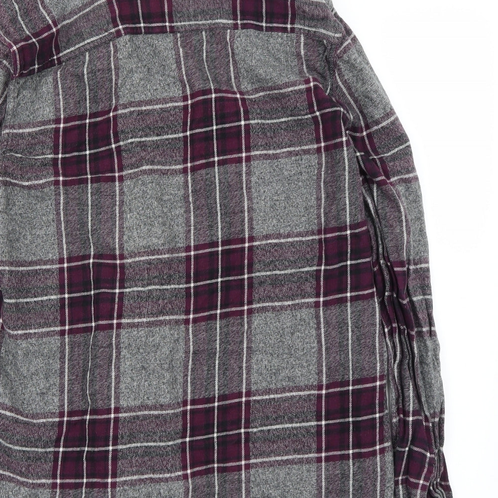 Topman Womens Grey Check  Basic Button-Up Size M