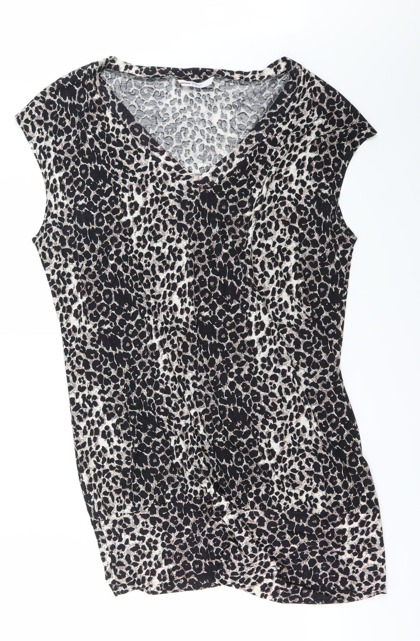 Papaya Womens Grey Animal Print  Basic Blouse Size 20