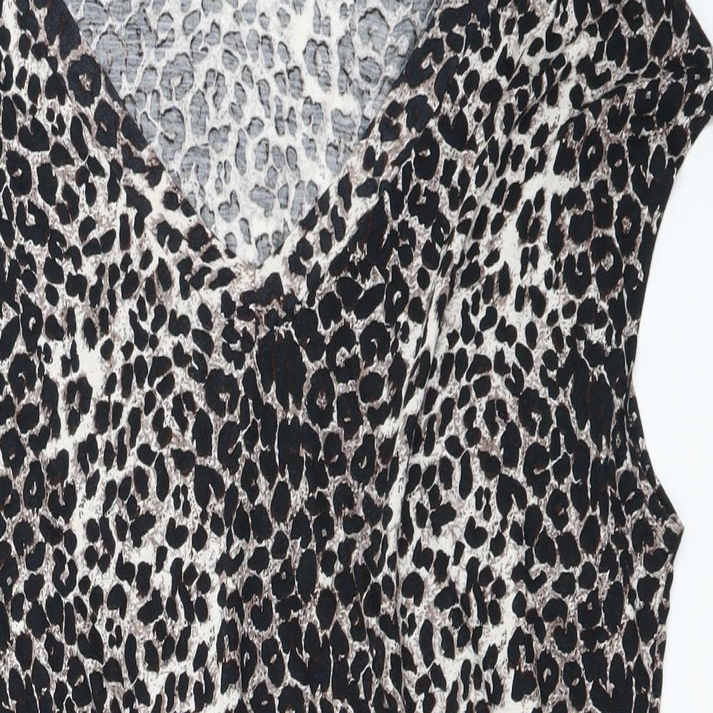 Papaya Womens Grey Animal Print  Basic Blouse Size 20