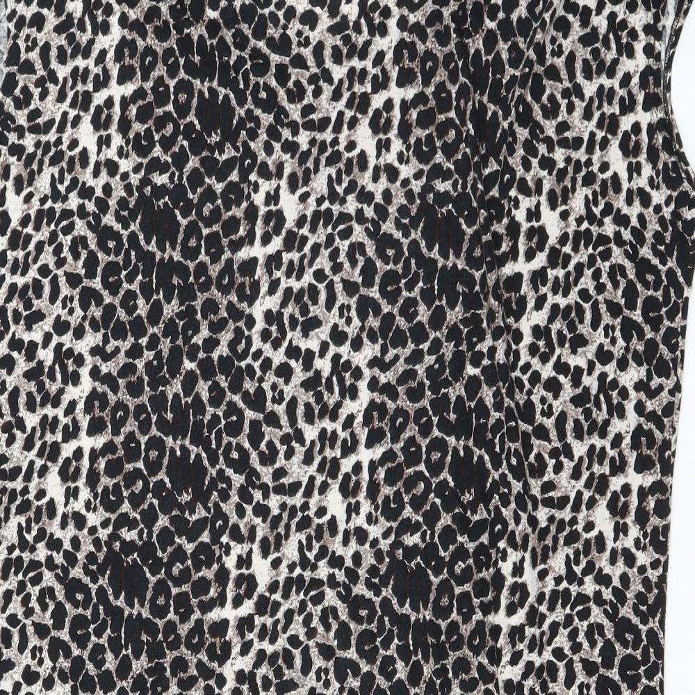 Papaya Womens Grey Animal Print  Basic Blouse Size 20